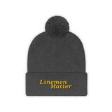 Linemen Matter Pom Pom Beanie